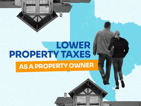 Property owner couple figuring out how to lower property taxes