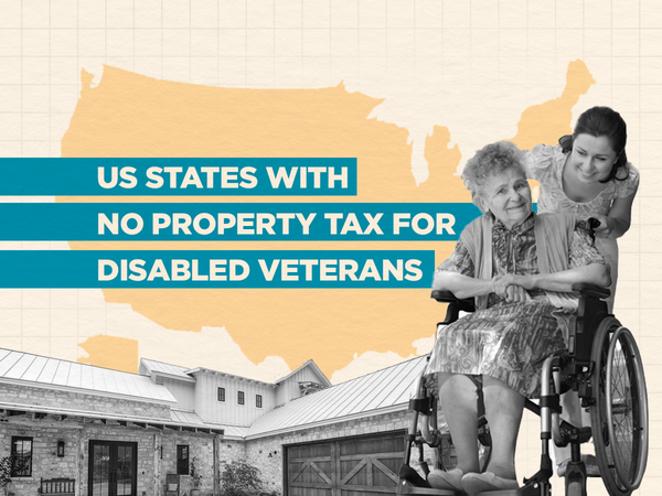 Which US states have no property tax for disabled veterans?